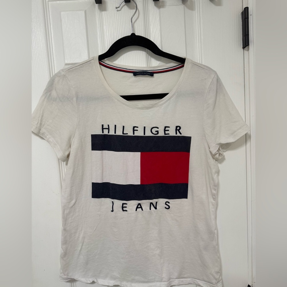 M Tommy Hilfiger Jeans Logo Tee | White Short Sleeve